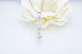 0.5ct Baguette Simulated Diamond Vertical Bar Pendant Chain 14k WhiteGold Plated