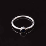 0.2ct Engagement Ring Round Cut Sapphire Bezel Set Solitaire 14k White Gold Over