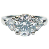 2.5ct Round Diamond Trilogy Engagement Ring 14K White Gold Over Trillion Accents