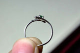 0.15ct Engagement Ring Round Cut Green Emerald Bypass 14k White Gold Finish
