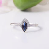 1.5ct Marquise Blue Sapphire Engagement Ring Unique Stylish 14k White Gold Over
