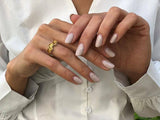 2.4ct Engagement Ring Emerald Yellow Citrine Geometric Bar 14k White Gold Finish
