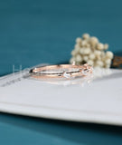 0.2ct Baguette Cut Simulated Diamond Minimalist Wedding Band 14k RoseGold Plated