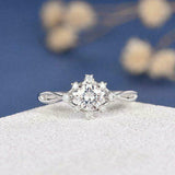 1.7ct Round Cut Diamond Engagement Ring 14k White Gold Finish Unique Infinity