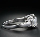 1.5ct Asscher Cut VVS1 D Diamond Solitaire Engagement Ring 14k White Gold Finish