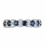 3ct Round Cut Blue Sapphire Diamond Eternity Wedding Band 14k White Gold Finish