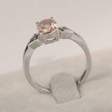 1ct Oval Cut Peach Morganite Solitaire Infinity Shank Ring 14k White Gold Finish