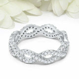 2ct Round Cut Diamond Infinity Twist Anniversary Wedding Band 14k WhiteGold Over