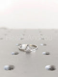 0.3ct Trillion Cut Simulated Diamond Bezel Solitaire Ring 14k White Gold Plated