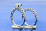 2.5ct Round Cut Diamond Vintage Milgrain Bridal Set Ring 14k White Gold Finish