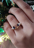 0.2ct Marquise Cut Simulated Sapphire Ring Guard Stylish 14k White Gold Plated