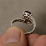 2ct Trillion Cut Red Garnet Double Stone Engagement Ring 14k White Gold Finish