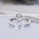 2.2ct Oval Cut VVS1D Diamond Round Accents Engagement Ring 14k White Gold Finish