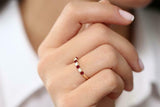 1ct Round Cut Alternating Pink Ruby Diamond Wedding Band 14k Yellow Gold Finish