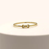 0.1ct Round Cut Moissanite Toi Et Moi Engagement Ring 14k Yellow Gold Plated