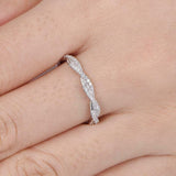 1.2ct Round Cut Diamond Wedding Ring Band Infinity Eternity 14k WhiteGold Finish