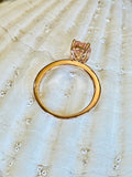 1ct Oval Cut Simulated Morganite Solitaire Engagement Ring 14k YellowGold Plated