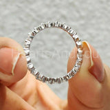 0.5ct Round Moissanite Eternity Bubble Prong Wedding Band 14k White Gold Plated