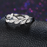 1.7ct Round Cut Diamond Engagement Ring 14k White Gold Finish Leaf Unique Design