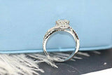 2.3ct Round Cut VVS1 Diamond Split Shank Engagement Ring 14k White Gold Finish