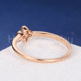 0.4ct Round Cut Moissanite Minimalist Women Engagement Ring 14k Rose Gold Plated