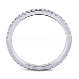 0.3ct Round Cut Moissanite Anniversary Women Wedding Band 14k White Gold Plated