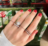 0.4ct Round Cut Diamond Wedding Band 14k RoseGold Finish Stackable Half Eternity