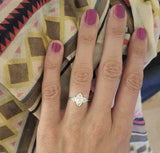 1ct Marquise Diamond Trillion Accents Trilogy Engagement Ring 14k WhiteGold Over