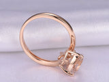 1ct Heart Cut Peach Morganite Engagement Ring 14k Rose Gold Finish Floral Bypass