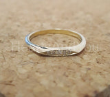 0.25ct Round Cut Moissanite Stackable Minimalist Wed Band 14k White Gold Plated