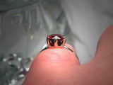2.2ct Oval Cut Red Garnet 6 Prong Solitaire Engagement Ring 14k WhiteGold Finish