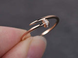 0.5ct Round Cut VVS1D Diamond Engagement Ring Nail Design 14k Rose Gold Finish