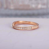 1ct Round Cut VVS1 Diamond Wedding Band Half Eternity Women 14k Rose Gold Finish