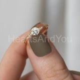 0.2ct Round Cut Moissanite Minimalist Women Engage Ring 14k Yellow Gold Plated