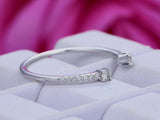 0.7ct Wedding Ring Band Round Cut Diamond Open Stackable 14k White Gold Finish