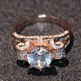 2ct Round Cut Diamond Engagement Ring 14k Rose Gold Finish Stackable Split Shank