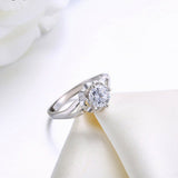 0.5ct Round Cut Diamond Engagement Ring 14k White Gold Finish Split Solitaire