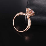 1.5ct Round Cut VVS1D Diamond Engagement Ring 14k Rose Gold Finish Flower Design