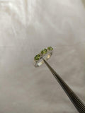 2.5ct Wedding Band Oval Cut Green Peridot Stylish Three Stone 14k WhiteGold Over
