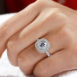 3Ct Round Cut VVS1 Diamond Double Halo Engagement Ring 14K Dual Tone Gold Finish