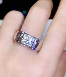 2.3ct Round Diamond Solitaire Statement Men Engagement Ring 14k WhiteGold Finish