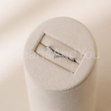 0.3ct Round Cut Moissanite Curved Stackable Wedding Band 14k White Gold Plated