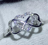 0.7ct Round Cut Diamond Engagement Ring 14k White Gold Over Infinity Love Design