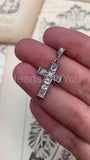 1ct Round Cut Moissanite Holy Cross Pendant 14k White Gold Plated NO CHAIN