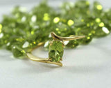 1ct Engagement Ring Oval Cut Green Peridot Bypass Solitaire 14k Yellow Gold Over
