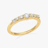0.15ct Round Cut Moissanite Minimalist Engagement Ring 14K Yellow Gold Plated