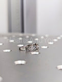 0.1ct Round Cut Moissanite Vintage-Inspired Wedding Band 14k White Gold Plated