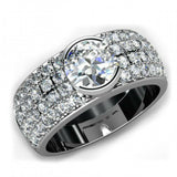 3ct Round Cut Diamond Cluster Unique Women Engagement Ring 14k White Gold Finish