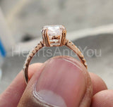 2.2ct Oval Simulated Diamond Dual Prong Engagement Ring 14K Yellow Gold Plated
