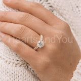 2.1ct Round Cut Moissanite Pave Accents Engagement Ring 14k White Gold Plated